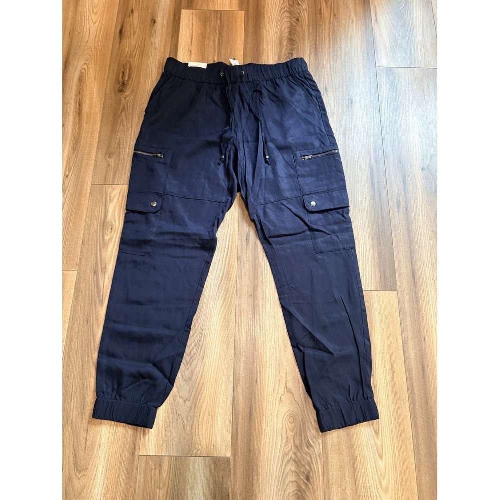 Banana Republic Women's Medium Navy Blue Cargo Tencel Lyocell Joggers Pants NWT